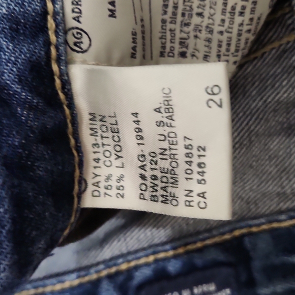 AG the Piper Crop slouchy slim jean size 26 - Picture 2 of 4